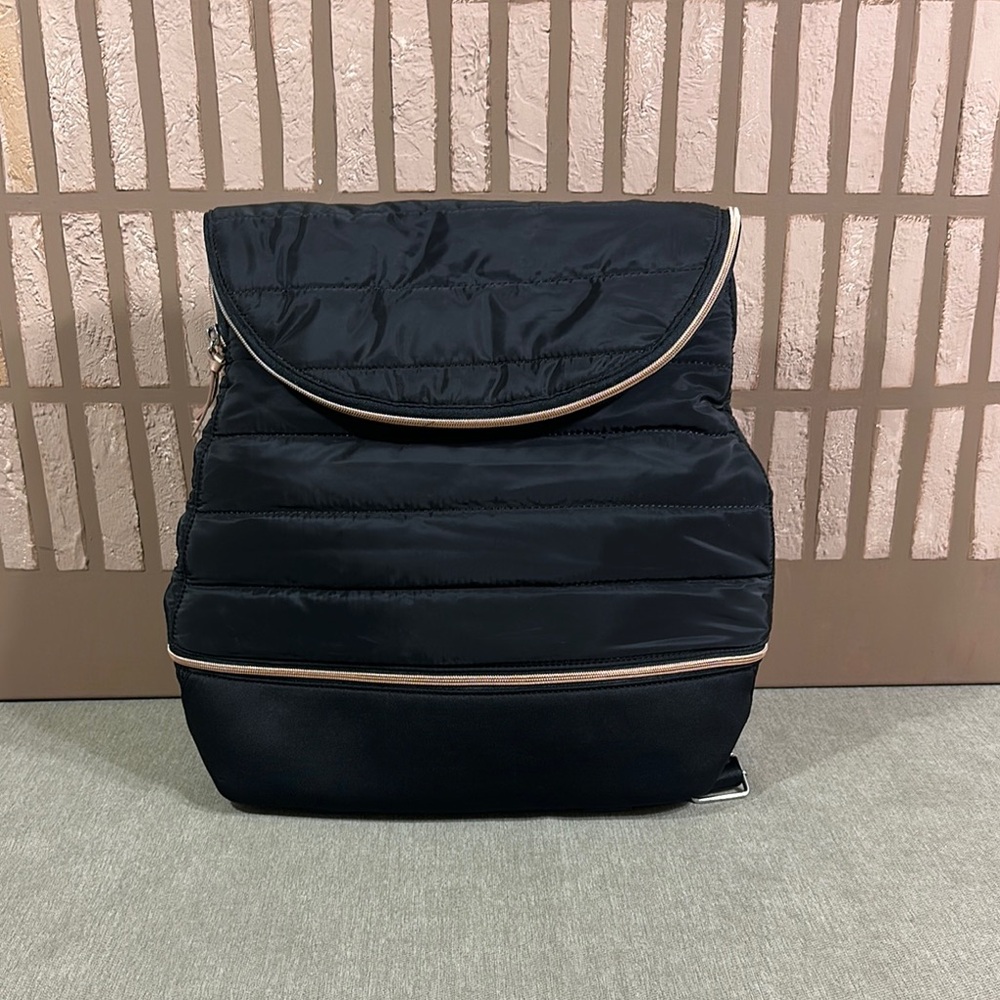 Stella & Dot Black Quilted Backpack